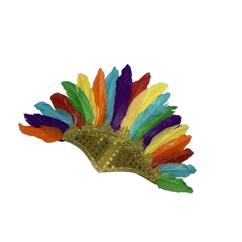 Feather Carnival Costume Children's Day Headwear Fancy Dress Party Headpiece Feather Headdress Quake Multicolour