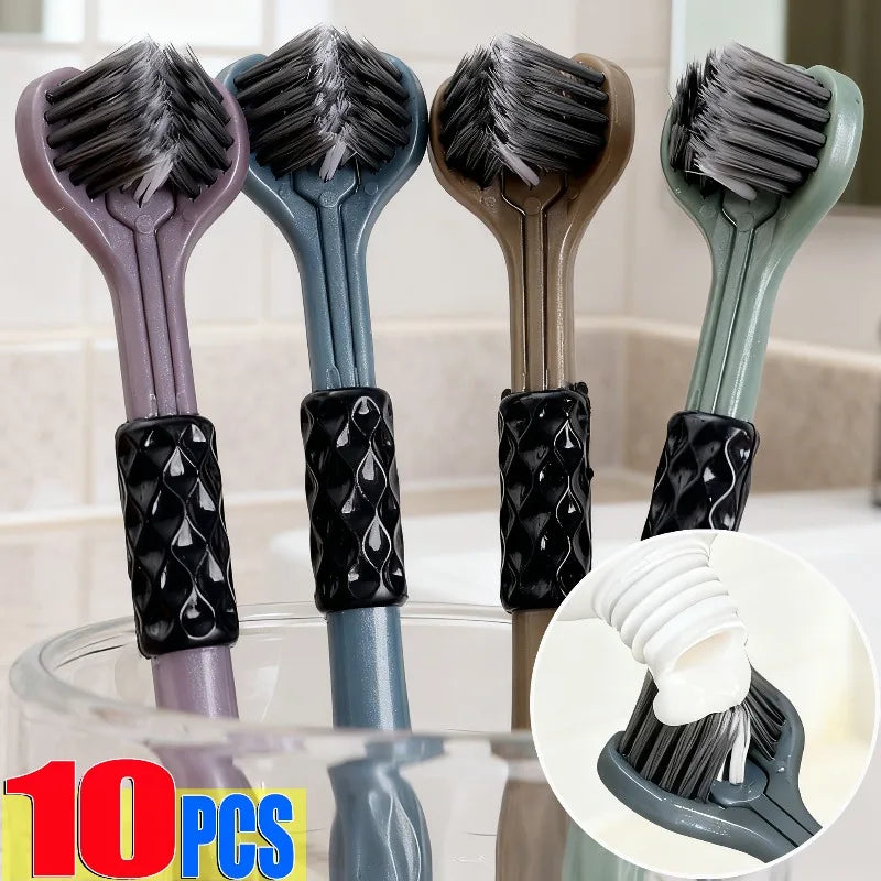 10/2PCS Creative Three Sided Toothbrush U Shape 360° No Blind Spot Cleaning Toothbrush Ultra Soft Bristles Gum Care for Adults Quake
