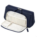 Multi Compartment Pencil Case with Visible Interior Pocket and Sectioned Storage for School, Office, Drawing, and K1KF Quake for Navy CN