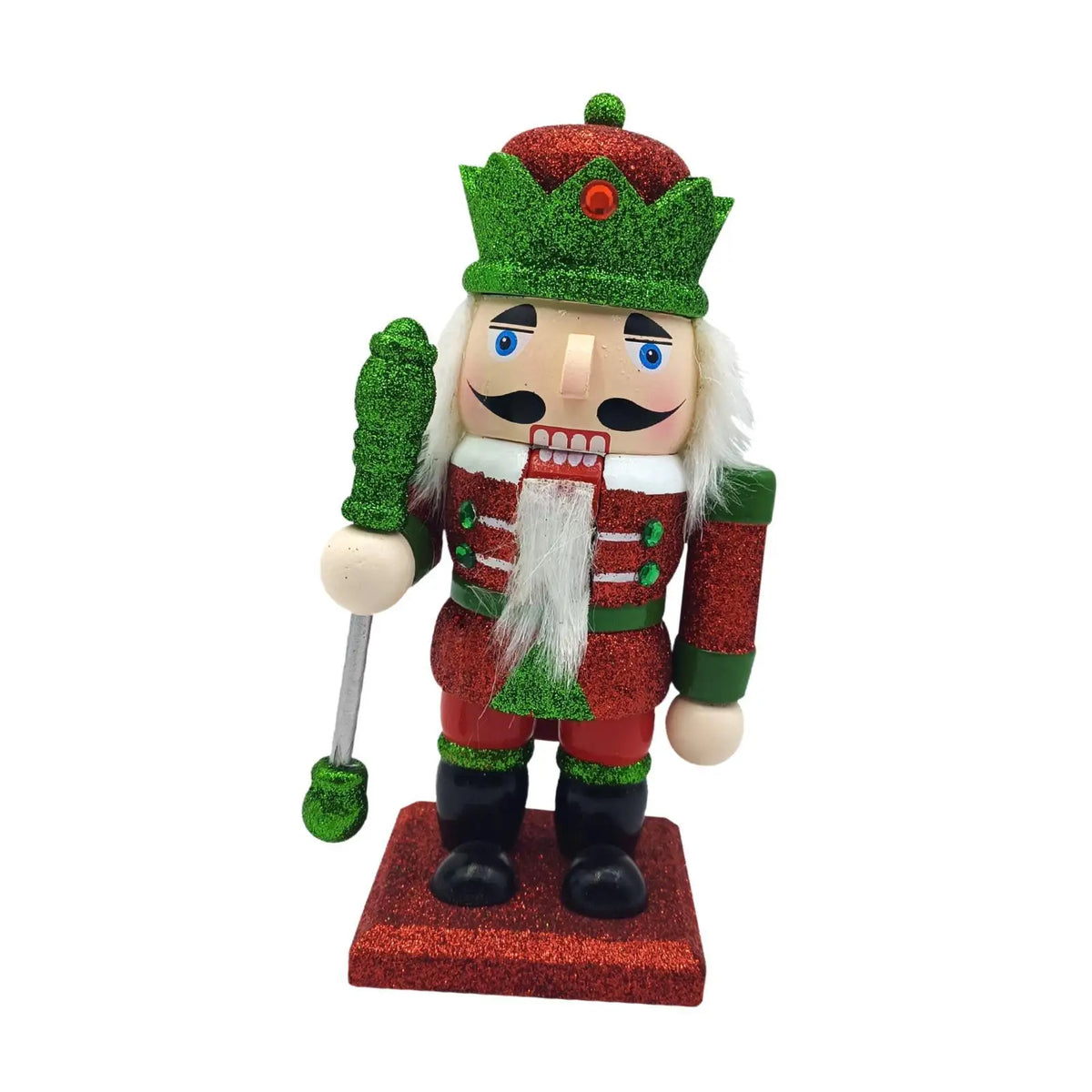 Nutcracker Figurine Traditional Wooden Nutcracker for Holiday Tables Festive Quake Style B