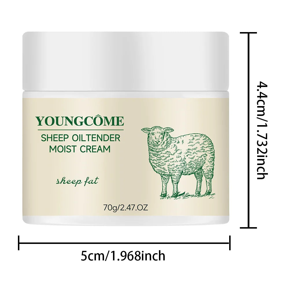 Sheep Oil Delicate Moisturizing Cream,Anti-Aging brightens skin tone, tightens skin, moisturizes skin, and reduces dullness Quake 70g