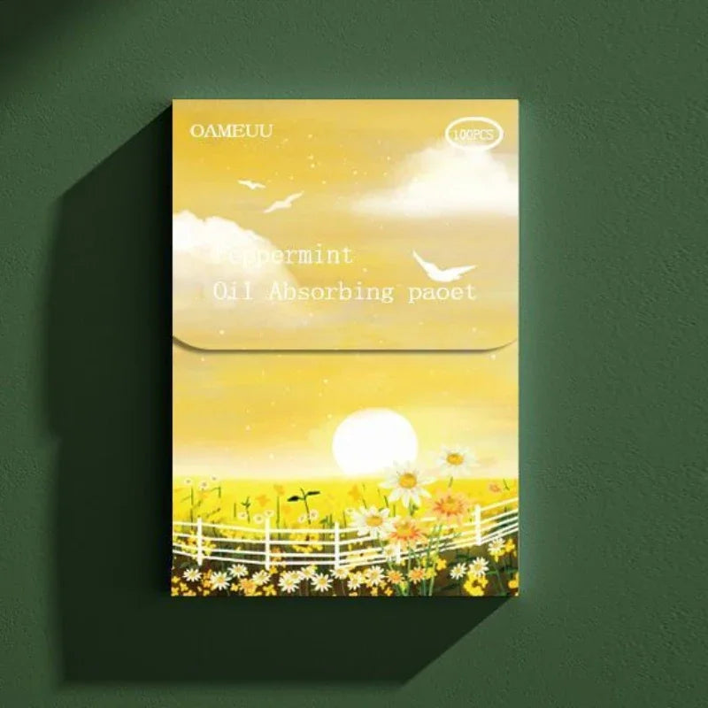 300Sheets Green Tea Facial Oil Blotting Sheet Makeup Paper Absorbent Women Face Control Paper Oil Cleansing Cosmetic Tool Quake No.11 300pcs