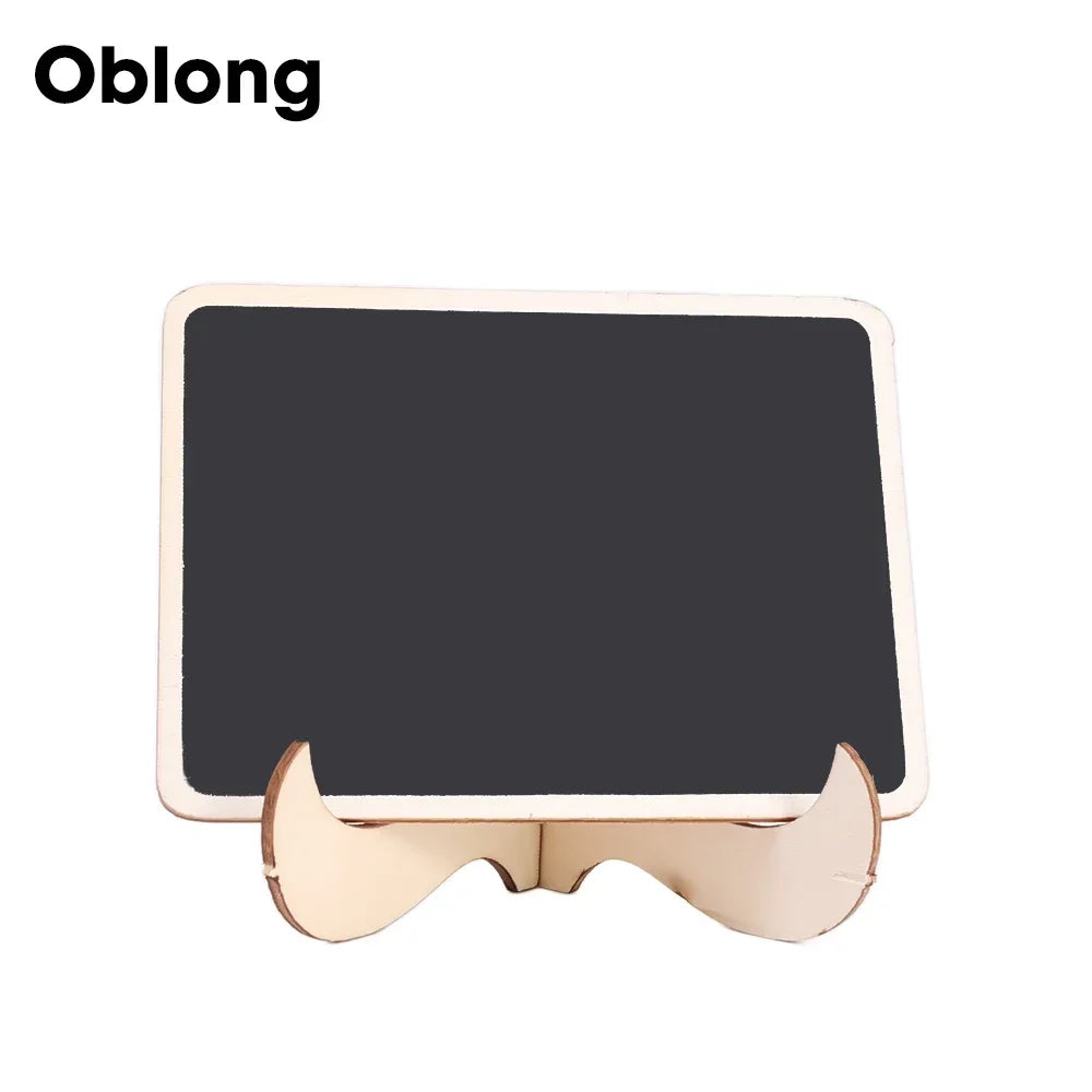 20/1PCS Wooden Blackboard Mini Board Message Label Sign Chalkboard Portable Table Decoration for Birthday Wedding Home Party Quake 01 20PCS