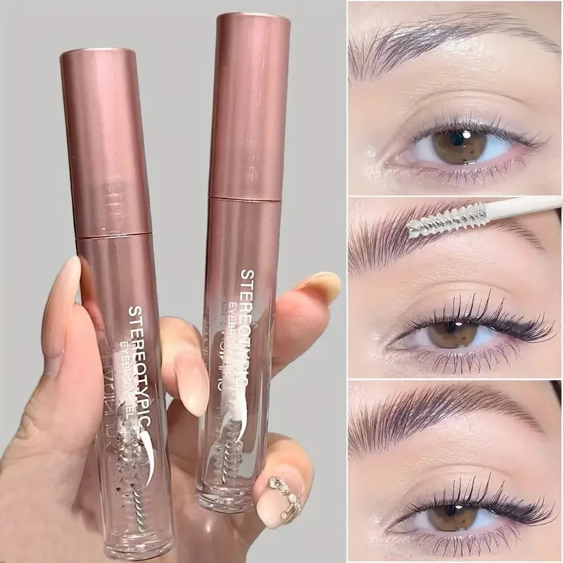 3DStereo Shaping Brow Gel, Long-Lasting Waterproof, Quick Drying, Natural-Looking Brow Shaping Gel with Brush Applicator Gel Mak Quake