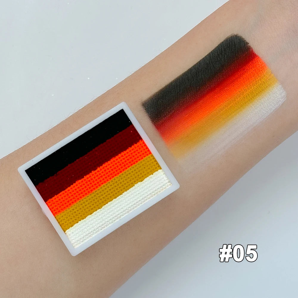 8G 12 Color Water Monochromatic Face Body Painting Palette Festive Washable face and body paint Makeup Costume Body Partie Quake 05