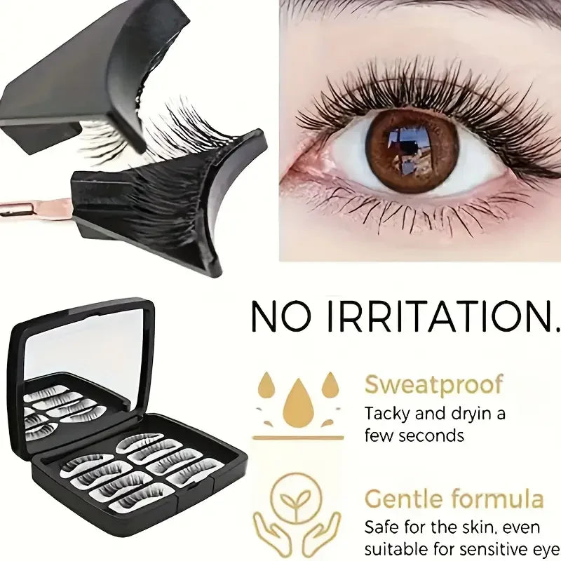 Easy-to-Apply Magnetic False Eyelashes Set:Reusable,No Glue Required-Natural Curl and Volume, Comfortable and Safe for Beginners Quake
