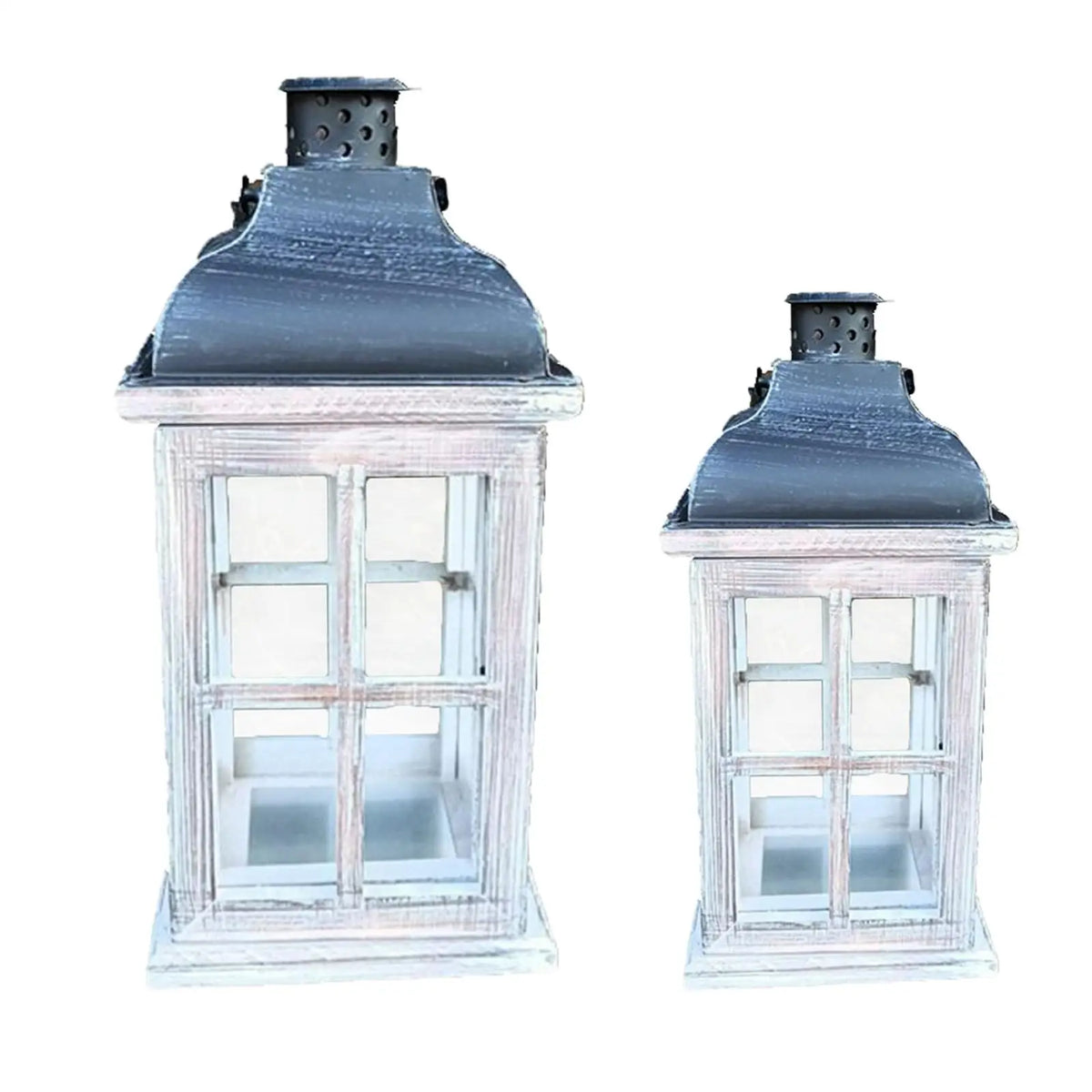 Traditional Wooden Lanterns Candle Holder Wedding Centerpiece White Wind Lantern Quake 28x13x13CM