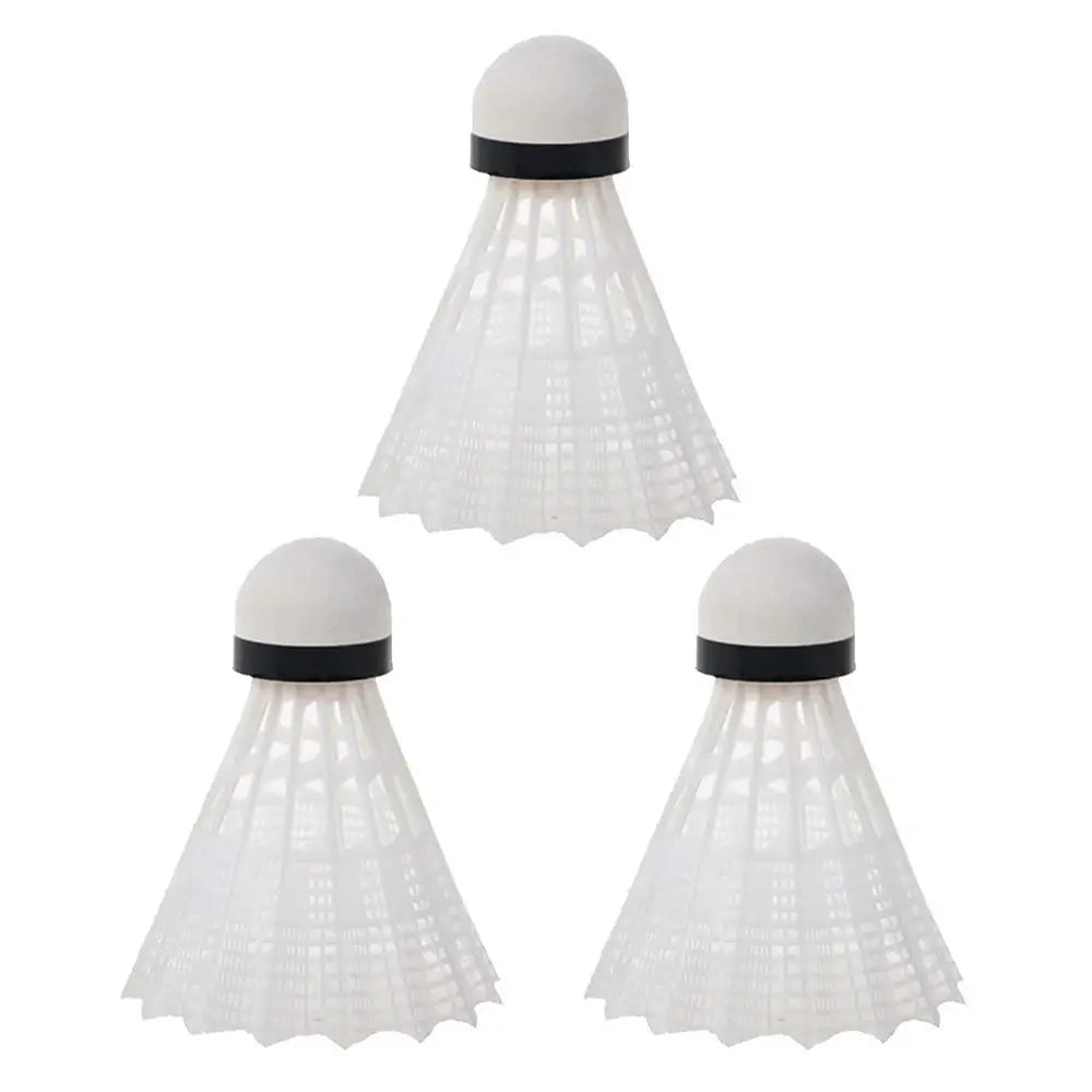 New Plastic Badminton Shuttlecocks Stable Durable Nylon Badminton Outdoor Indoor Badminton Training Balls Quake White-3Pcs