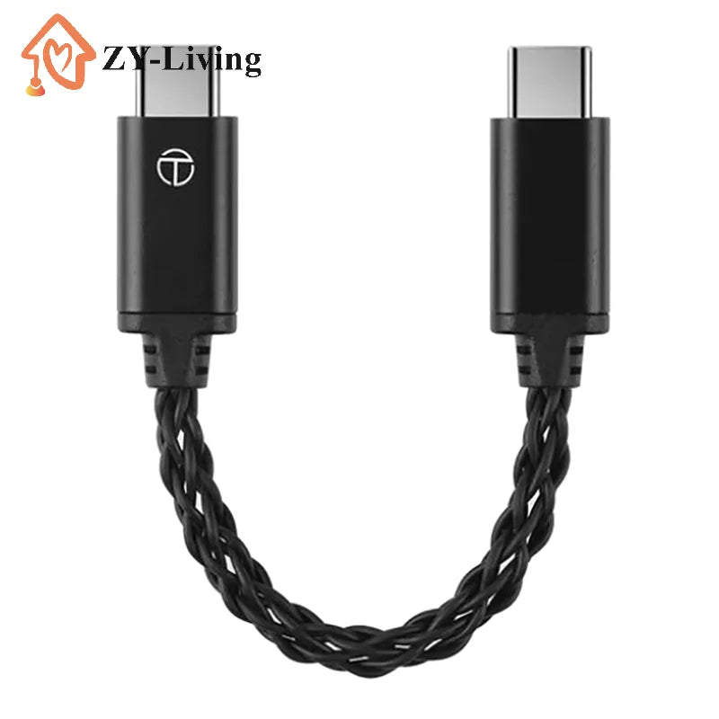 TRN TO Type C To Type C DAC Amp Upgrade Cable Hifi Adapter Earphone Amplifier 8Strand Silver-Plated Wire For TRN TE PRO Phones Quake