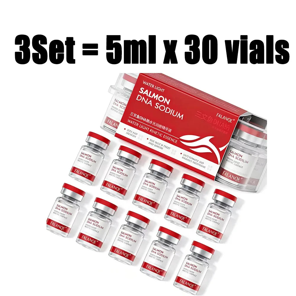 Salmon DNA Sodium Ampoule Serum Facial Moisturizing Hydrating Skin Care Nourishing Essence 10/20/30Pcs Quake 3 sets