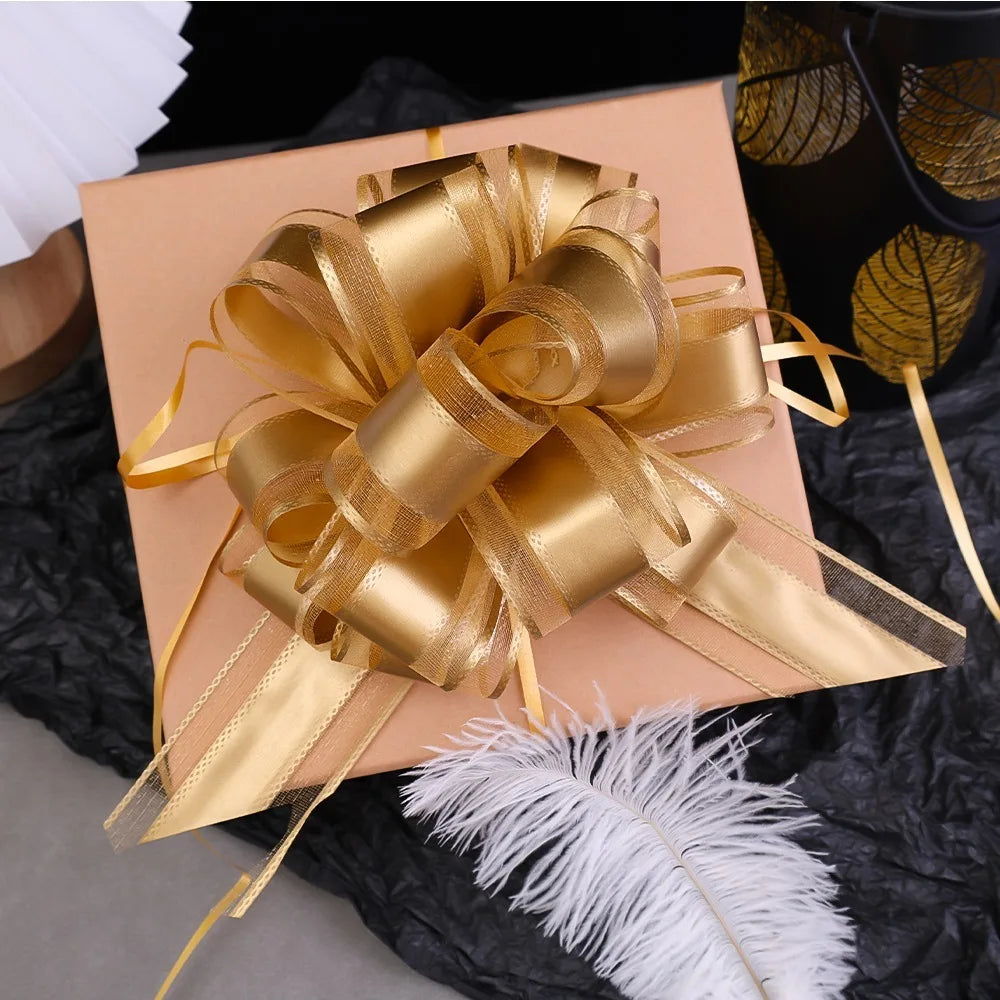 20/1PCS Large Snow Yarn Pull Bow Ribbon Big Bow for Cars Birthday Christmas Presents Large Gift Decoration Wedding Pull Flower Quake