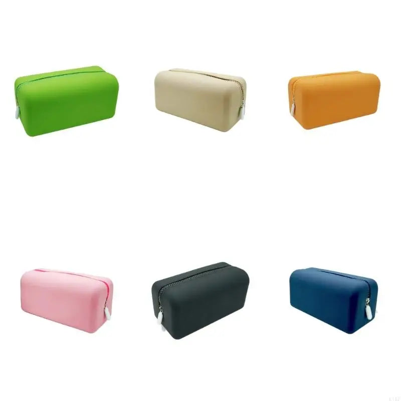 Multipurpose Zippers Pouches with Foldable Integrated Silicone Body for Makeup, Charging Cables, and Stationeries K1KF Quake