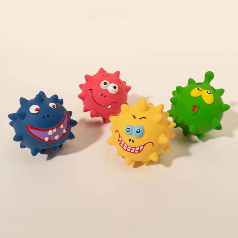 1pc Cute Squeaky Pet Dog Interactive Chew Toy Puppy Bite Resistant Thorn Tooth Cleaning Toy Molar Chew Toys for Dogs Supplies Quake