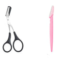 vvocci Women's Eyebrow Trimmer Scissors with Built-in Comb – Stainless Steel Precision Grooming Scissor for Beauty & Makeup Quake M27 Set Black-2Pcs