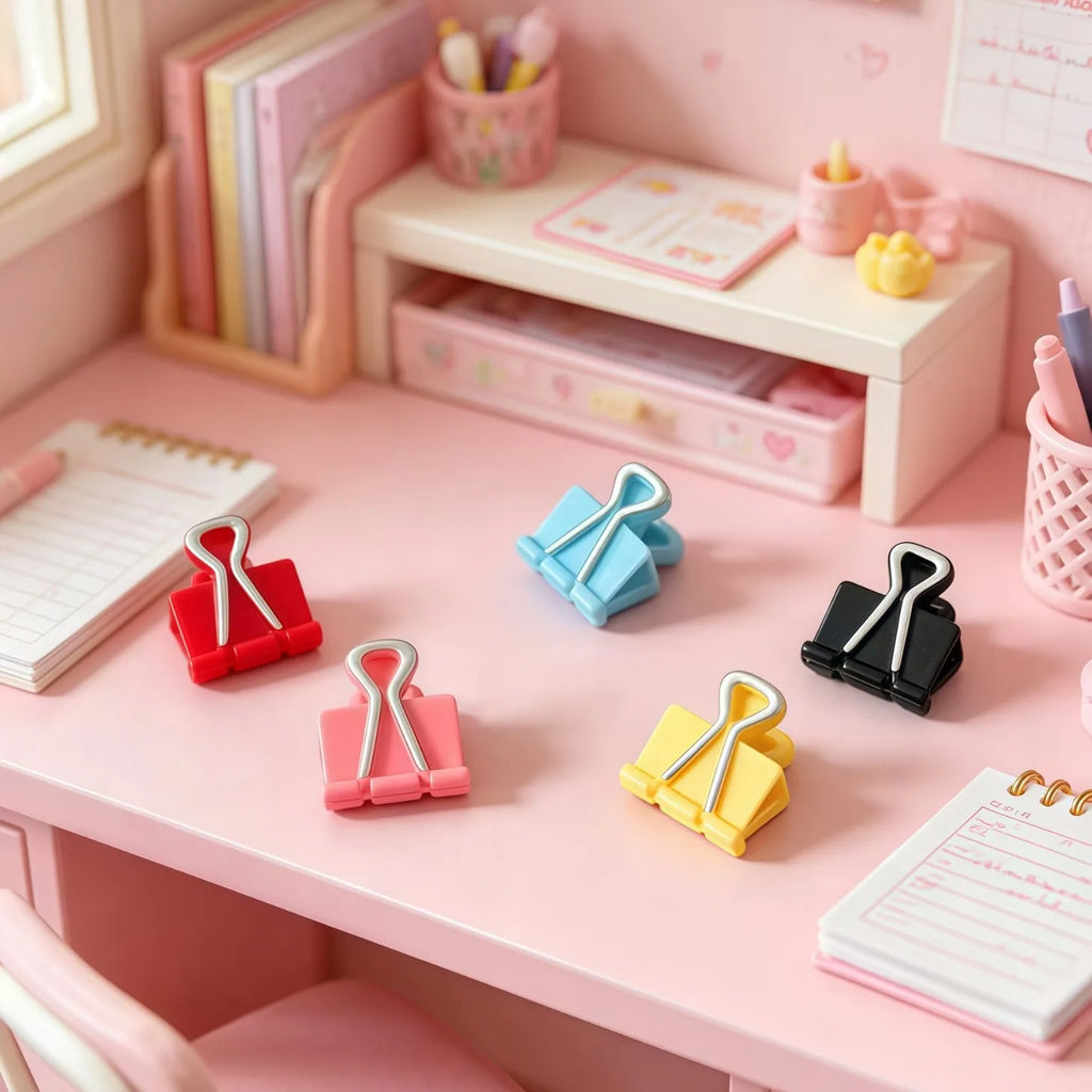 20Pcs Colorful Dollhouse Miniature Clip Model Stationery Children's Toys Simulation Resin Classroom Accessories Dollhouse Decor Quake