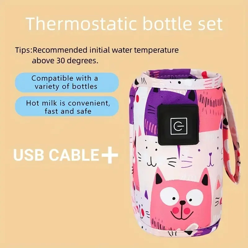 vvocciTravel baby stroller USB milk water insulation bag portable universal constant temperature bottle feeding insulation cover Quake