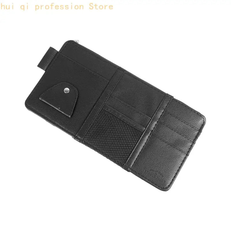 Automotive Interior Organizers Sun Visors Storage Bag Tear Proof PU Leather H8WE Quake