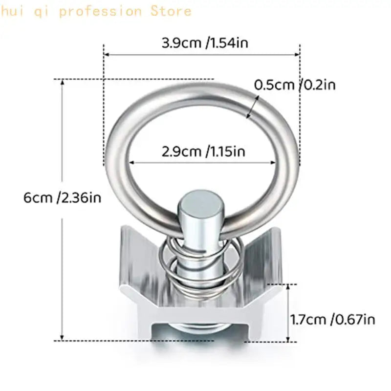 Stainless Steel Track Fitting L-Track Single Fitting with O-Ring for Create Tie-Down Anchors Points H8WE Quake
