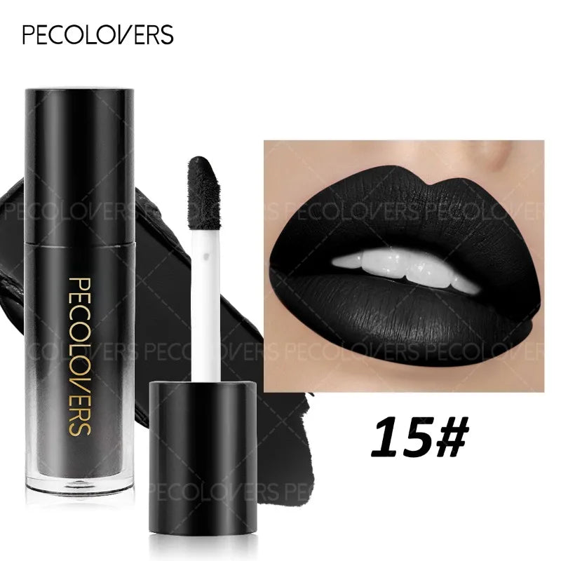 Black Tube Matte Lip Gloss, Multi-color Selection, Plump Lipstick, Non-drying, Waterproof and Long-lasting, Lip Cosmetics Quake 15
