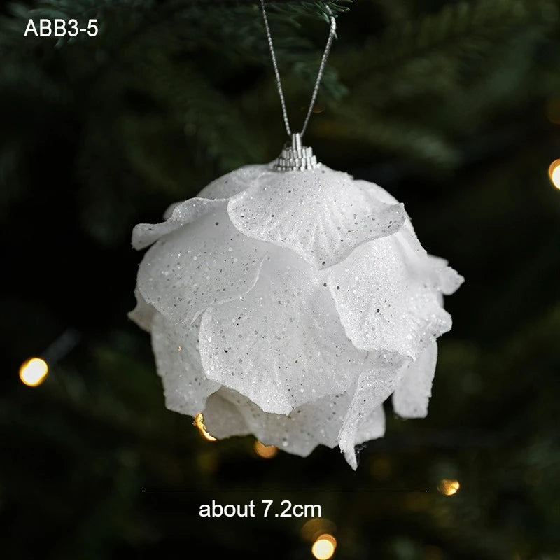 1pc Petal Christmas Ball Tree Pendant Atmosphere Decoration Accessories Decorations for Christmas Quake Section A