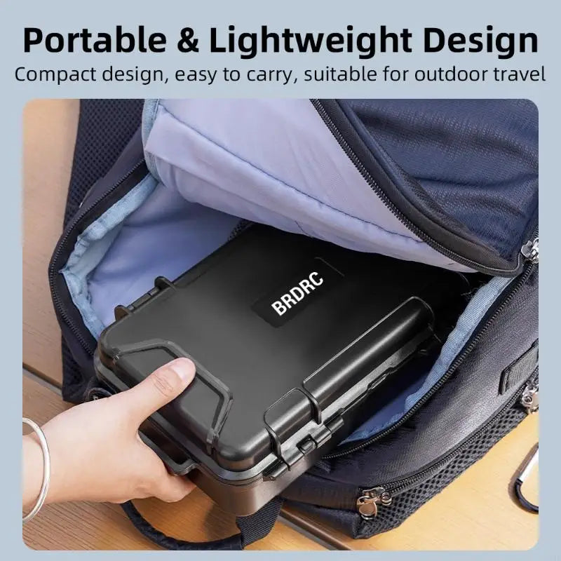 Protective Action Camera Set Case with Hard Shell, Carry Handle, Carabiner Clip and Wrist Cord for Neat Travel Storage and Daily Quake