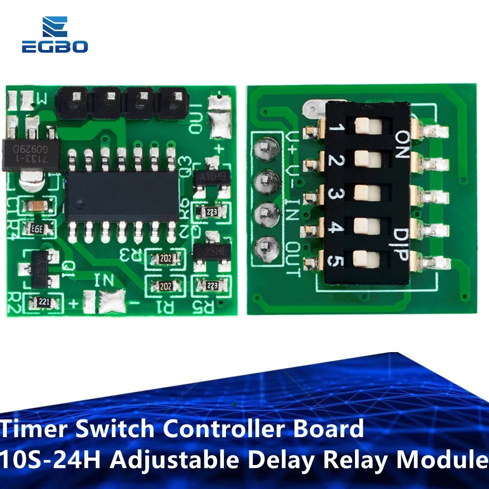 Timer Switch Controller Board 10S-24H Adjustable Delay Relay Module For Delay Switch/Timer/Timing Lamp Quake