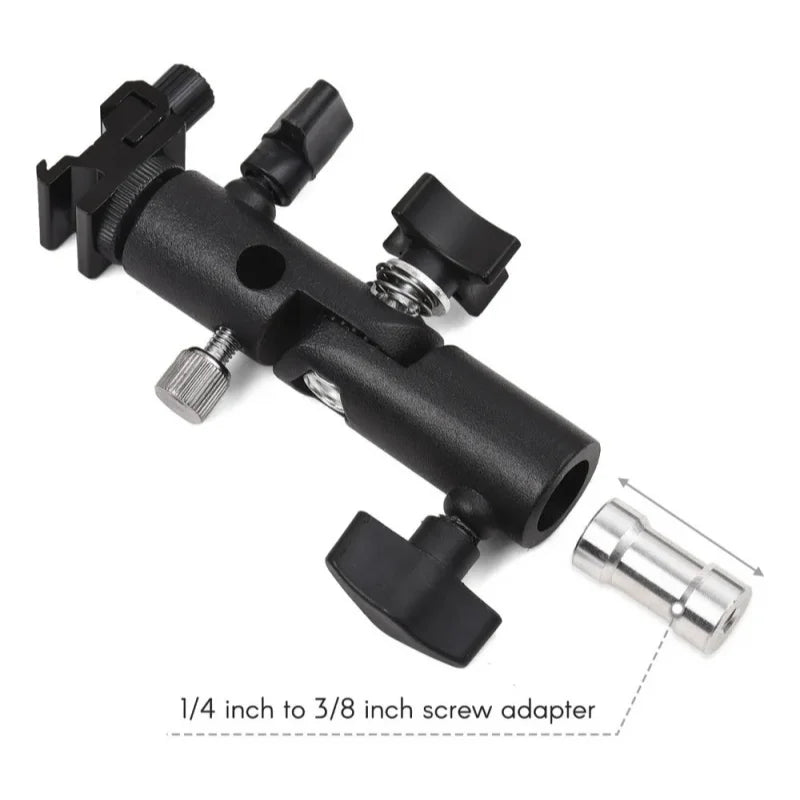 Swivel Metal Mount Flash Hot Shoe Umbrella Holder Mount Bracket for Studio Light Type E Stand,Soft Umbrella Reflective Umbrella Quake