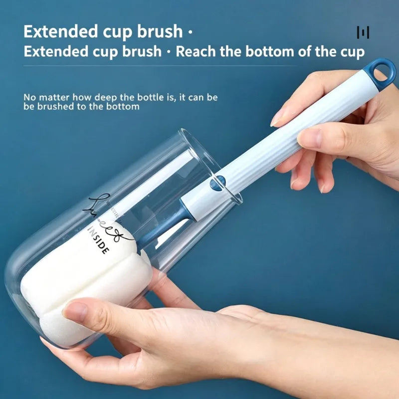 vvocci Bottle Brush Handheld Soft Head Food Grade Watering 360 Degree Rotation Baby Pacifier Cup Nipple Cleaning BrushesSilicone Quake