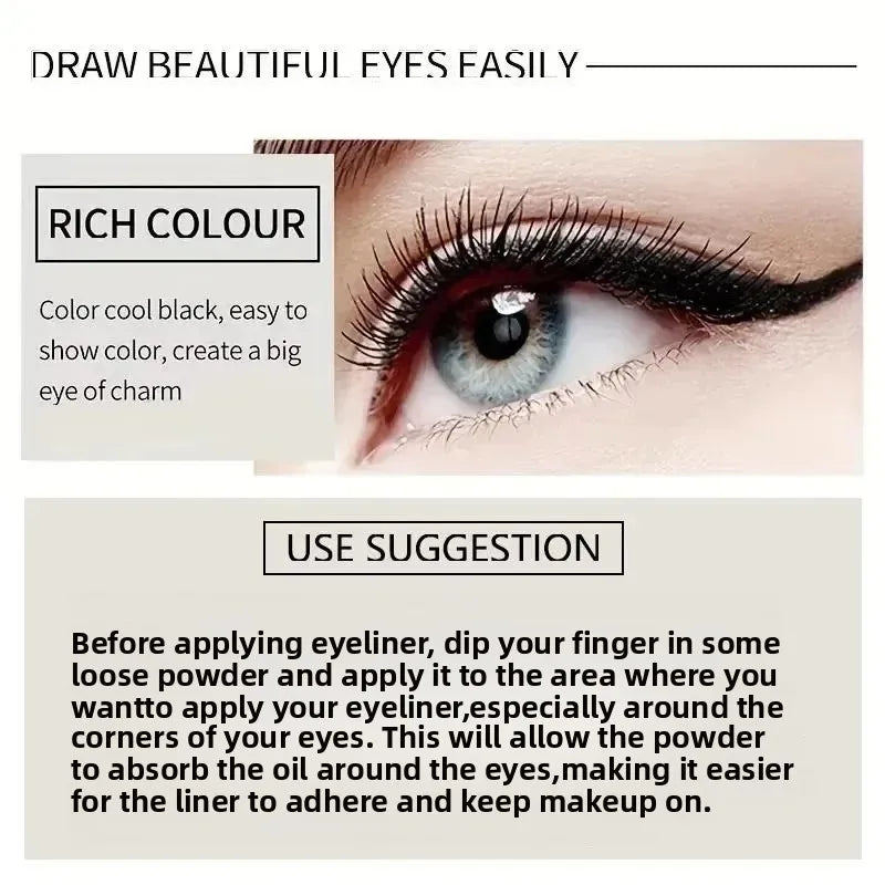 Waterproof Creamy Eyeliner Stick Sweat-Proof Long-Lasting Easy Application Half Count for Daily Makeup Quake