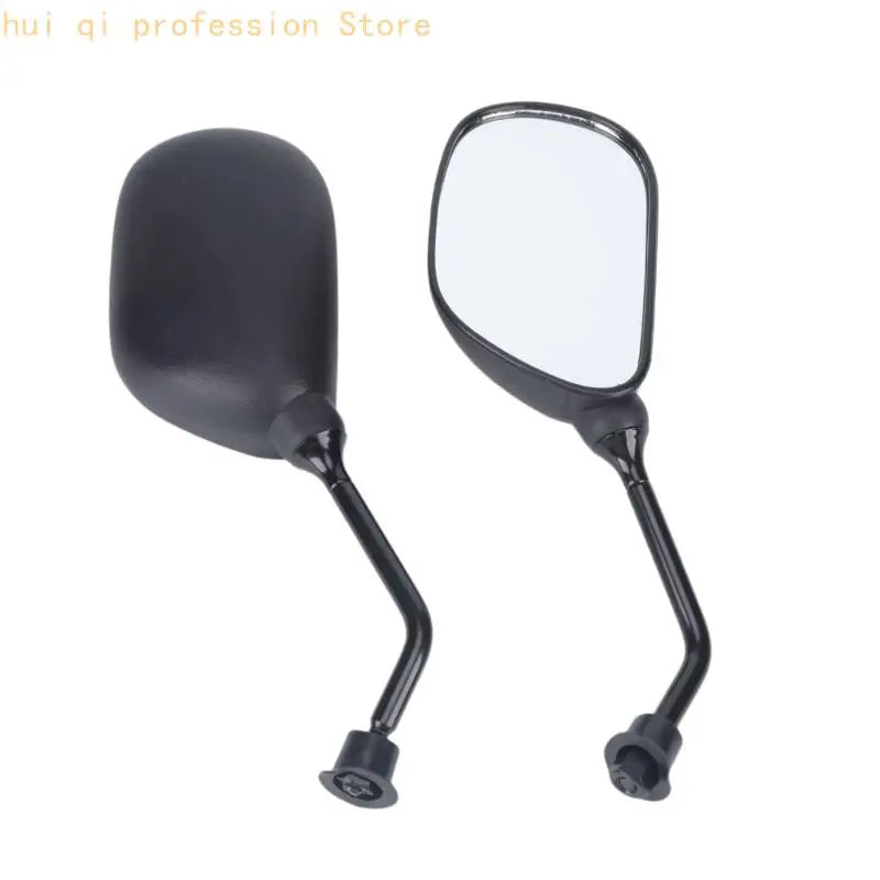 Rear View Mirror Set for Small Motorcycles and Trail Utility Vehicles, Two Mirrors With Metal Support and 8MM Thread H8WE Quake CN