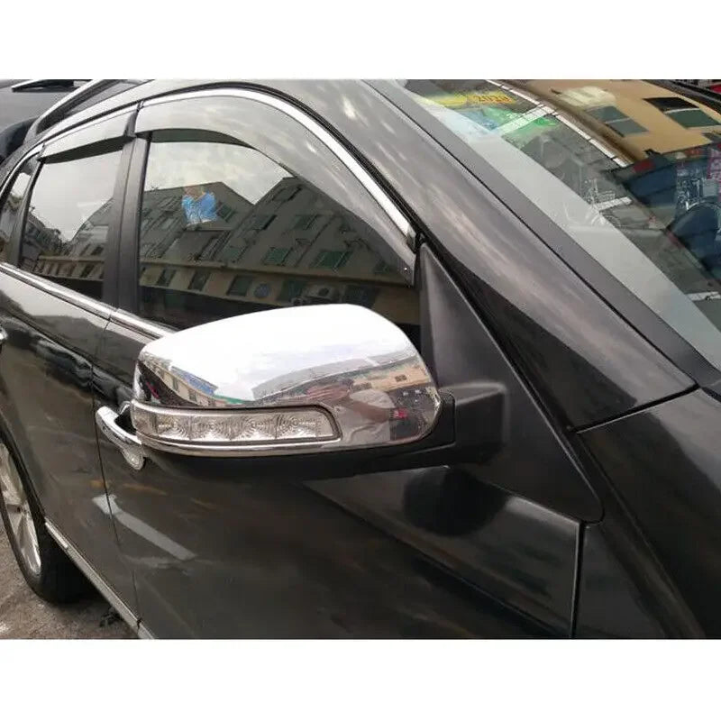 For Kia Sorento 2013-2014 Car Rearview Side Mirror Cover Wing Cap Exterior Door Sticker Frame Case Trim Housing Silver Chrome Quake