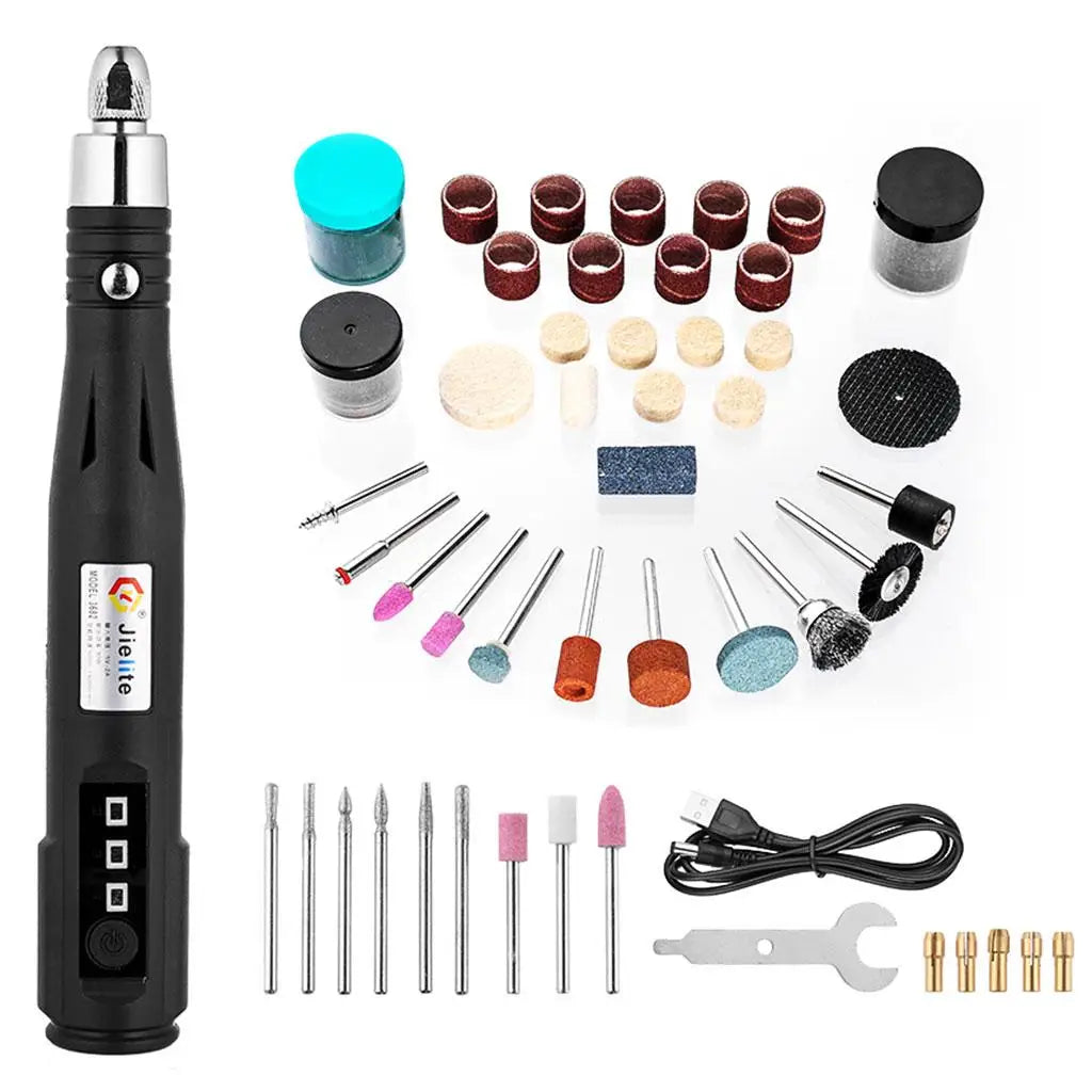 Mini Sander Grinder Kit 3-speed Rotary Polishing Pen Tool for Art Carving DIY Jewelry and Glass Quake PackageB 100V-127V US Plug