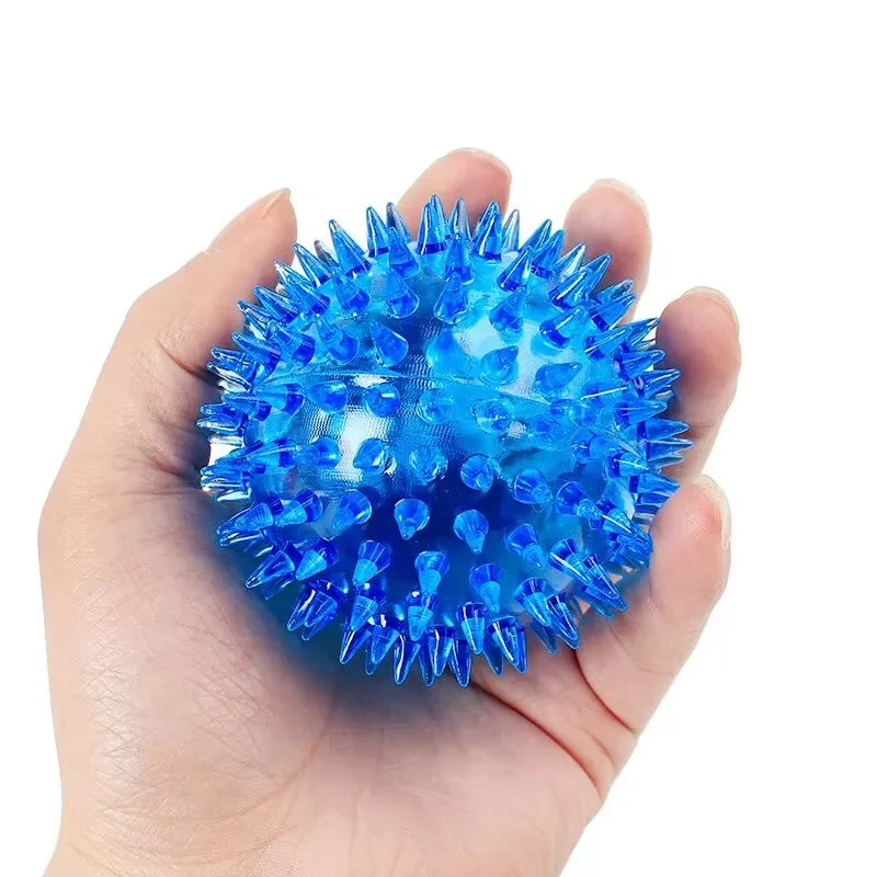 Pet Glow Toy Ball Bite Resistant Stretchy Glowing Sting Ball Dog Teething Cat Interactive Toys Pet Supplies Quake