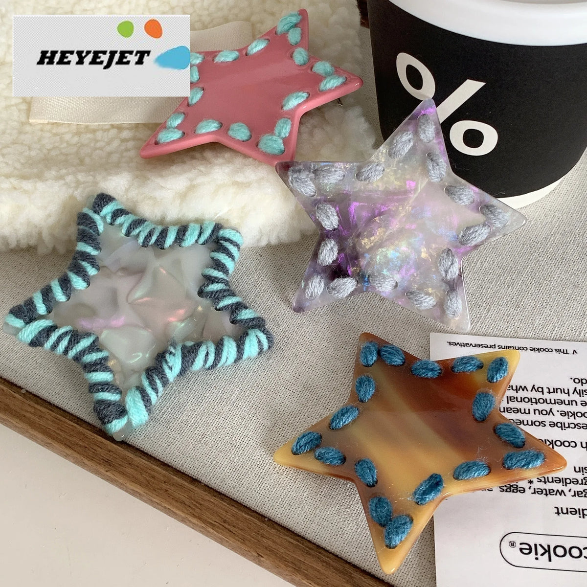 Five Pointed Star Bangs Hair Clip Knitted Star Love Heart Hair Side Clip Sweet Cute Girls Duckbill Clip Styling Accessories New Quake