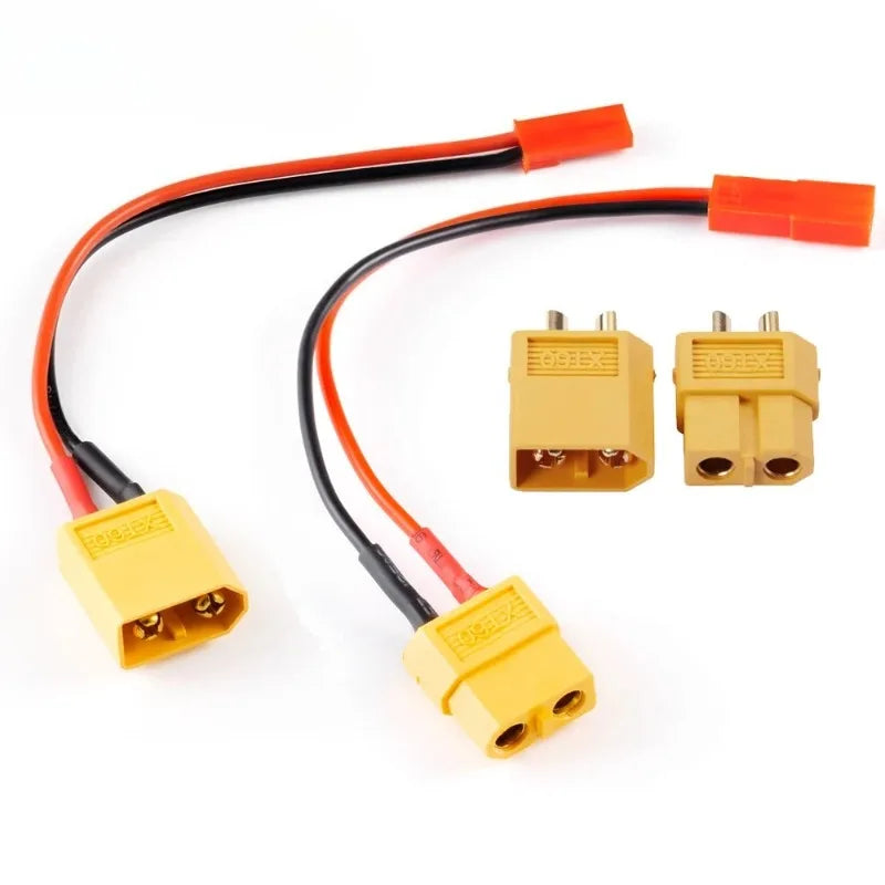 Vibration‑Resistant XT60 to JST Banana Plug Conversion Cord 20AWG Pre‑Crimped Adapter With/No Sheath for RC Hobby Modification Quake