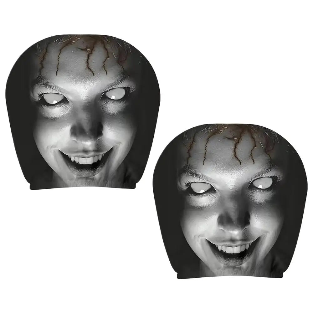 Headrest Covers Soft Funny Spooky Universal Spooky for Trip Travel Daily Commuting Home Trick Party Fall Holiday Event Racing Quake B
