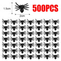 50/500pcs Horror Mini Black Spider Simulation Insects Toys Haunted House Spider Decor Supplies Halloween Home Party Decorations Quake 500PCS