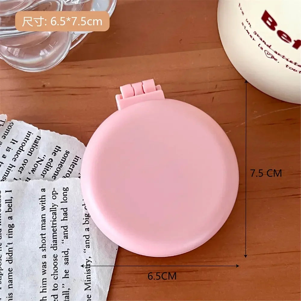 Small Size Hair Comb with Folding Mirror Traveling Portable Massage Folding Comb Women Girl Air Cushion Hair Brush Styling Tools Quake pink