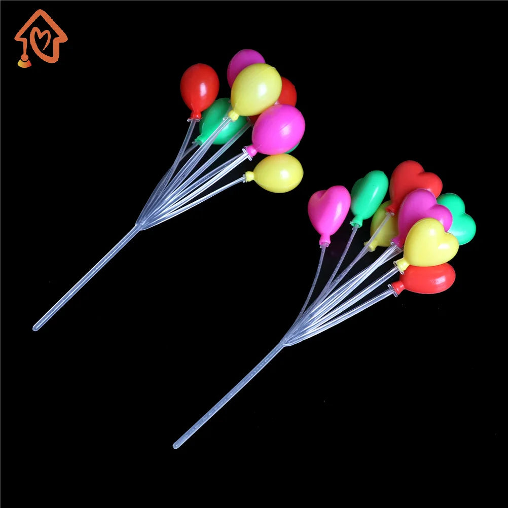 1Pcs Miniature Multicolor Balloon String Toys 1:12 Dollhouse Living Room Plastic Round Heart-shaped Balloon Decoration Quake