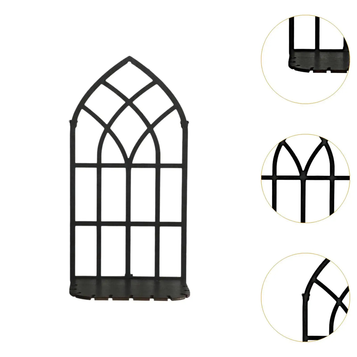 Window Candle Sconce Rustic Vintage Ornament Storage Rack Wall Shelf for Apartment Bedroom Bathroom Living Room Wall Decoration Quake