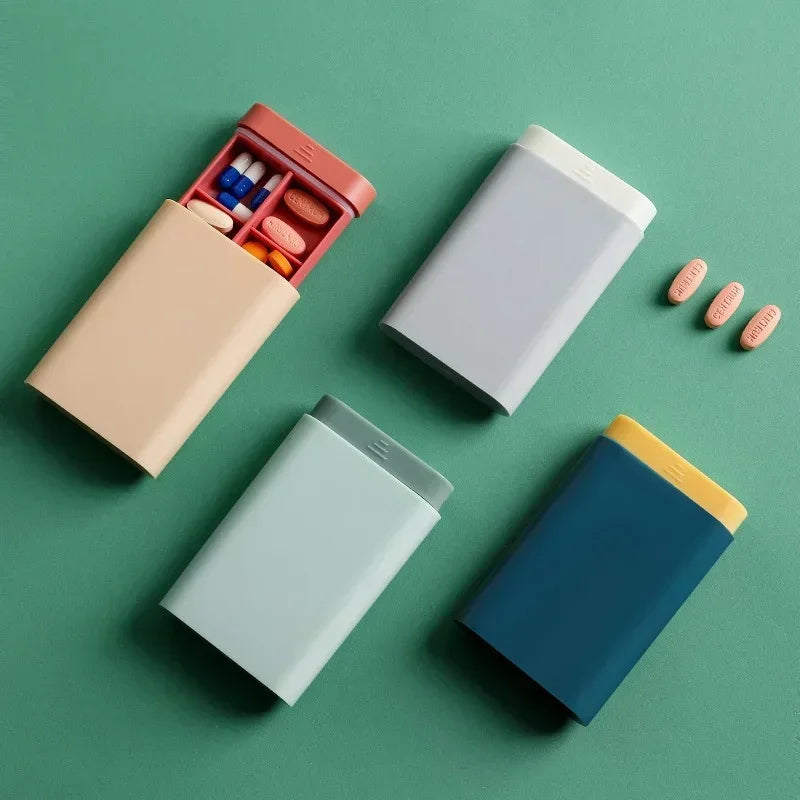 Tablet 7 Days 6 Grids Medicine Fish Oils Small Mini Portable Travel Vitamin Box Pill Cases Container Organizer Storage Quake
