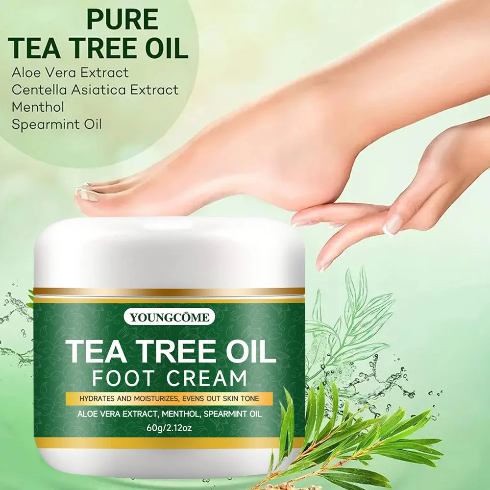 Foot moisturizer with aloe vera and tea tree oil to deeply nourish the skin, for dry and rough skin, daily hand and foot care Quake
