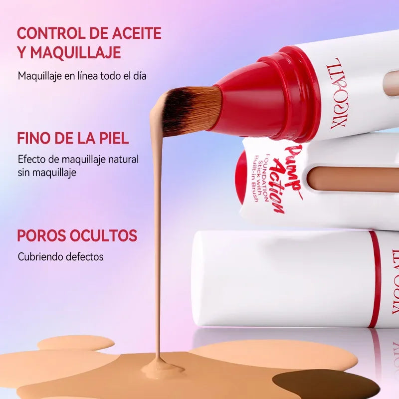 XICOATL Foundation Liquid Oil Control Long Lasting Lightweight Natural Coverage Waterproof Sweat-Proof Valentine's Special Offer Quake