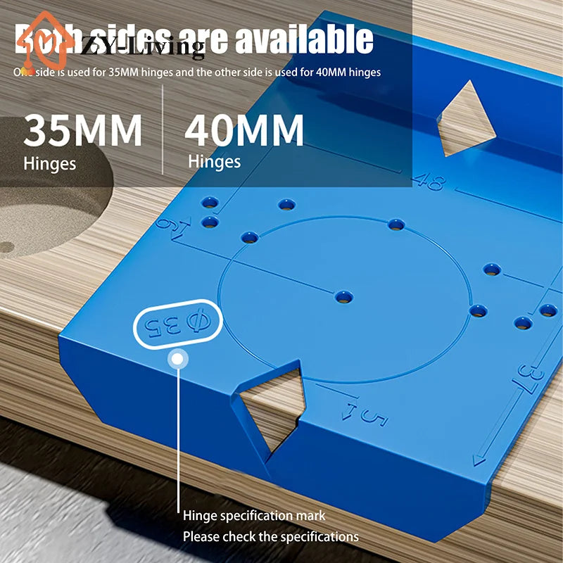 2Pcs Hinge Drilling Locator Cabinet Door Hinge Punching Positioning Ruler Template Woodworking Hinge Installation Auxiliary Tool Quake