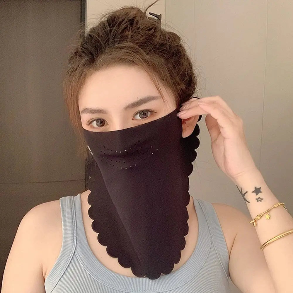 Fashion UPF50+ Sun Protection Mask Breathable Dustproof Anti-UV Neck Scarf Neck Protection Riding Face Cover Cycling Quake