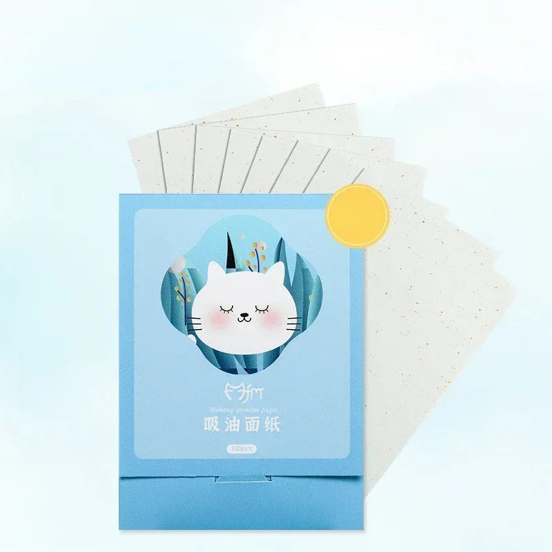 100pcs/set Facial Oil Blotting Paper Matte Face Wipes Oil Control Oil-absorbing Face Cleaning Beauty Makeup Tools Accessories Quake No.6 100pcs