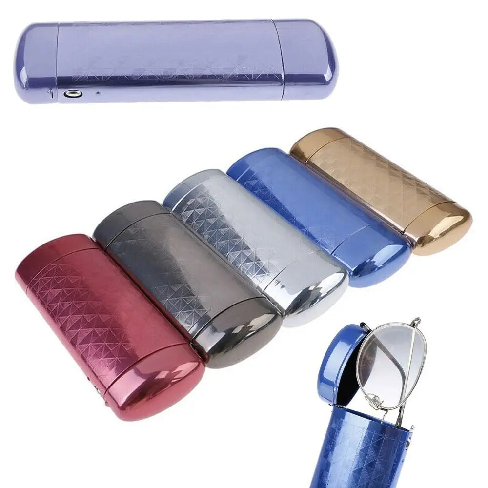 Vintage Hard Metal Glasses Box Capsule Flip Metal Eyeglasses Case Superior Aluminum Portable Eyeglasses Accessories Quake