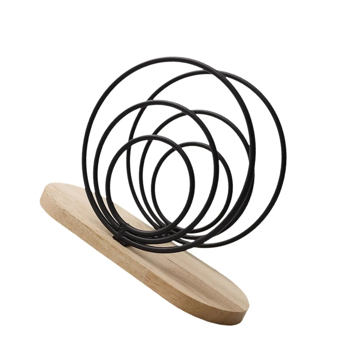 Iron Wood Napkin Holder Stand Polished Finish Freestanding Paper Tissue Organizer Table Napkin Stand for Office Kitchen Cafe Quake blackCircle
