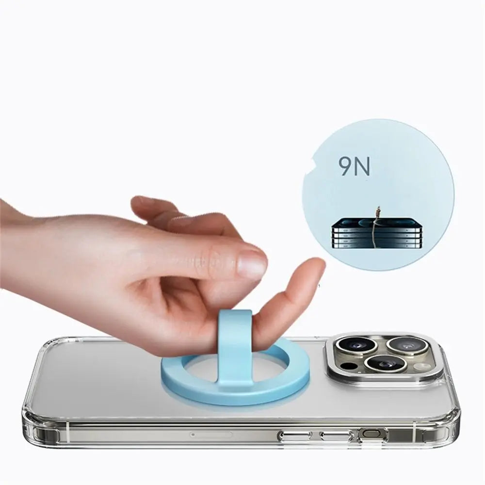For Magsafe Magnetic Phone Back Grip Anti-fall Metal Plate Ring Finger Ring Holder Creative Strong Adsorption Phone Mount Quake