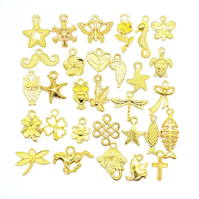 30Pcs Hair Clip Rings Mixed Styles Animal Heart Leaf Flower Charms for Hair Braid Beard Dreadlock Beads Rings Tube Accessories Quake 30pcs NO.10